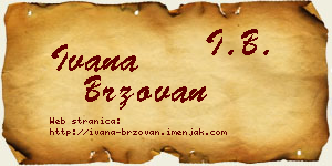 Ivana Brzovan vizit kartica